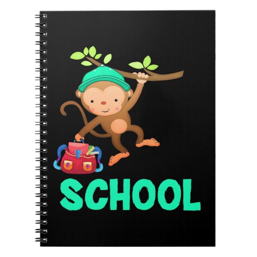 Monkey terug naar school notitieboek (Voorkant)