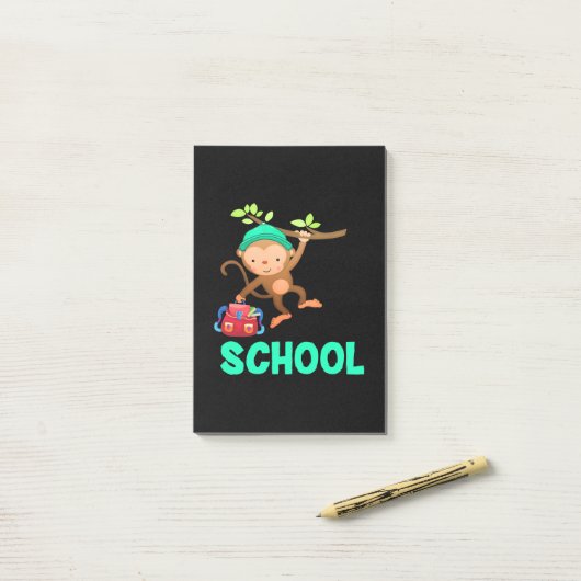 Monkey terug naar school post-it® notes (Op bureau)
