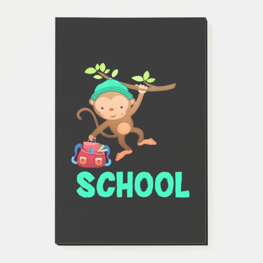 Monkey terug naar school post-it® notes (Voorkant)