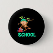 Monkey terug naar school ronde button 5,7 cm (Voorkant)