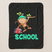Monkey terug naar school sherpa deken (Voorkant)