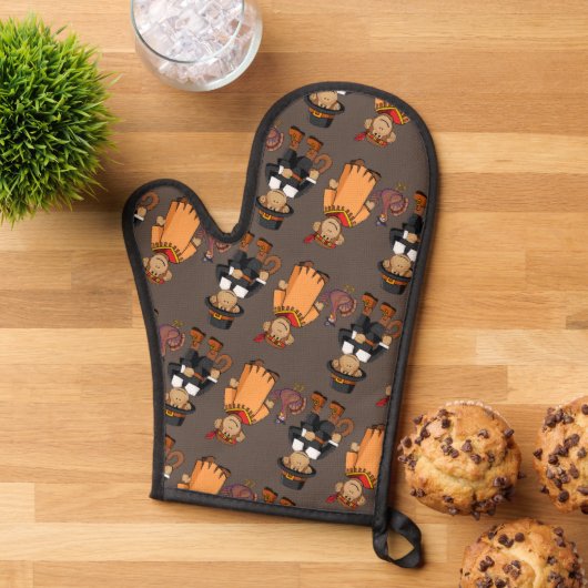 Monkey - Thanksgiving potholder Ovenwant (Top down)