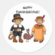 Monkey Thanksgiving Sticker