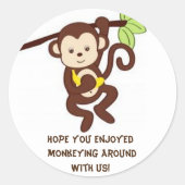 Monkey thema party sticker (Voorkant)