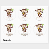 Monkey thema party sticker (Vel)