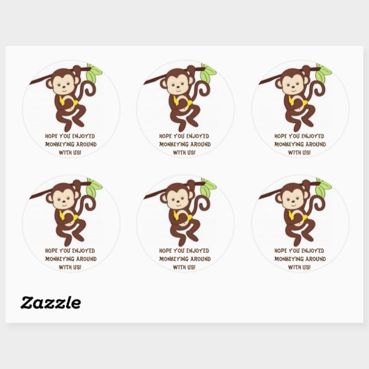 Monkey thema party sticker (Vel)