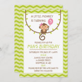 Monkey thema verjaardagsfeestje uitnodiging (Voorkant / Achterkant)