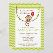 Monkey thema verjaardagsfeestje uitnodiging (Voorkant / Achterkant)