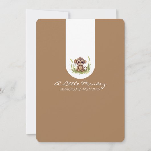 Monkey Theme Baby shower Invitation Kaart (Achterkant)