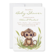 Monkey Theme Baby shower Invitation