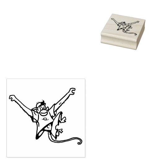 Monkey Time Monkeyboy Swinging Rubberstempel (Gestempeld)