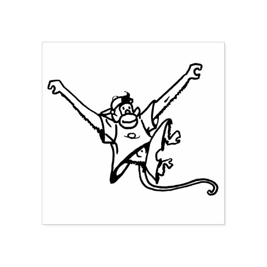 Monkey Time Monkeyboy Swinging Rubberstempel (Afrduk)