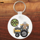 Monkey Train Engineer T-shirts en cadeautjes Sleutelhanger (Voorkant)