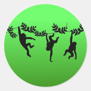 Monkey Troop Ronde Sticker