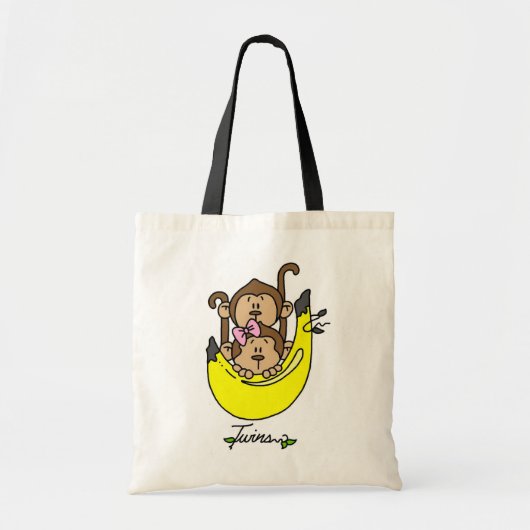 Monkey Twin Boy and Girl Tshirts en Gifts Tote Bag (Voorkant)