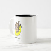 Monkey Twin Boy and Girl Tshirts en Gifts Tweekleurige Koffiemok (Voorkant links)