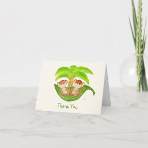Monkey Twins Bedankt Notecard