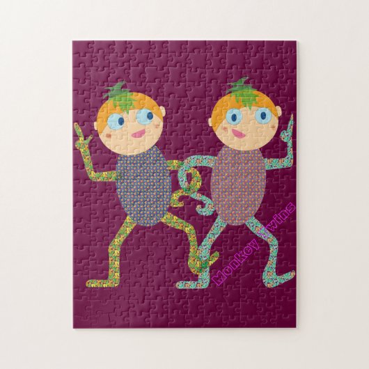 Monkey Twins Legpuzzel (Verticaal)