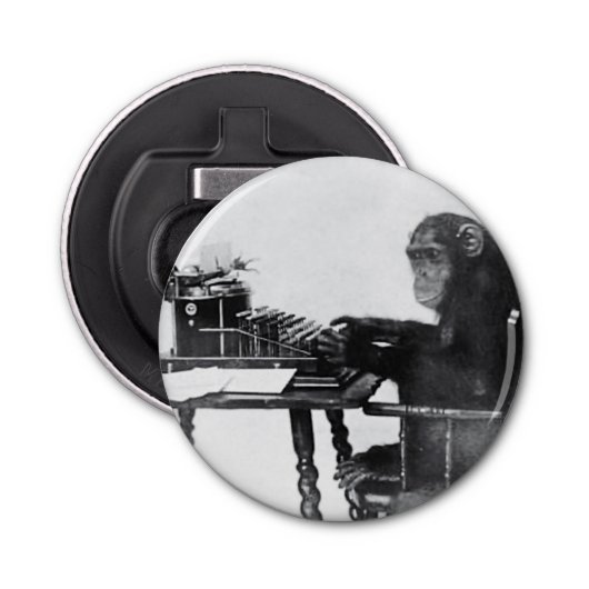 Monkey typen button flesopener (Voorkant)