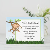 Monkey-uitnodiging Kaart (Staand voorkant)