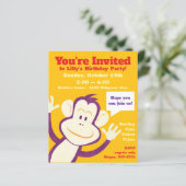 Monkey Uitnodigingen voor Kinderverjaardagsfeest (Staand voorkant)