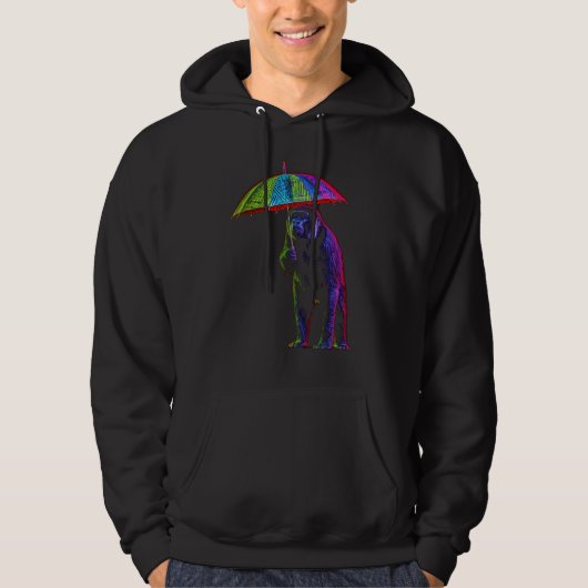 Monkey Umbrella Colourful Creative Zoo Animal Artw Hoodie (Voorkant)