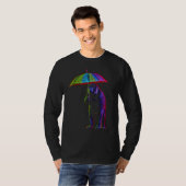 Monkey Umbrella Colourful Creative Zoo Animal Artw T-shirt (Voorkant volledig)