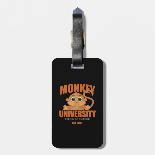 Monkey University Bagagelabel (Achterkant verticaal)
