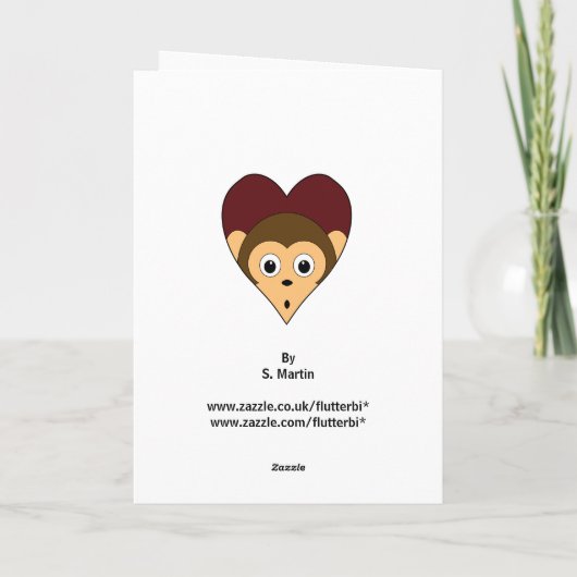 Monkey Valentijn Card Feestdagen Kaart (Achterkant)