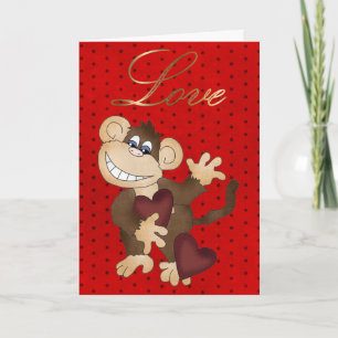 Monkey Valentijn Card Feestdagen Kaart