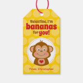 Monkey Valentijn Gift Label voor kinderen Cadeaulabel (Voorkant)
