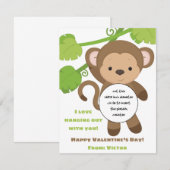 Monkey Valentijnse Play Doh-cadekaart Informatiekaartje (Voorkant / Achterkant)