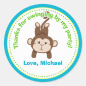 Monkey verjaardagsfeestje gunst Stickers (Voorkant)
