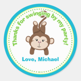 Monkey verjaardagsfeestje gunst Stickers