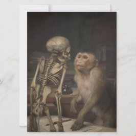 Monkey voor een skelet (door Gabriel von Max) Kaart