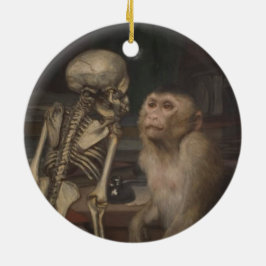 Monkey voor een skelet (door Gabriel von Max) Keramisch Ornament