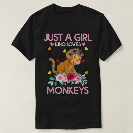 Monkey voor vrouwen Kinder gewoon een meisje dat h T-shirt (Design voorkant)