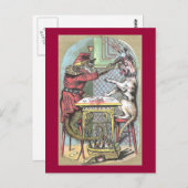 Monkey Wallops Bulldog met Wine Bottle Briefkaart (Voorkant / Achterkant)