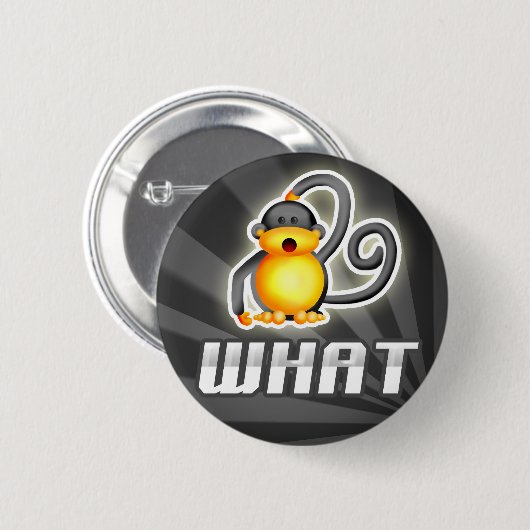 Monkey WAT Ronde Button 5,7 Cm (Voorkant /achterkant)