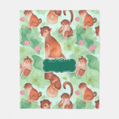 Monkey Waterverf Kleurrijk Gepersonaliseerd Patroo Fleece Deken (Voorkant)