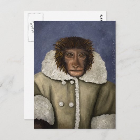 Monkey Wearing Jacket Briefkaart (Voorkant / Achterkant)