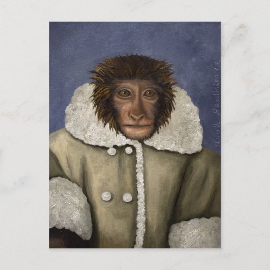 Monkey Wearing Jacket Briefkaart (Voorkant)