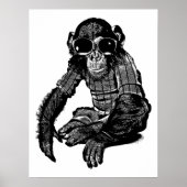 Monkey Wearing sun Glasses Clothes Original Art Poster (Voorkant)