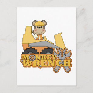 Monkey WFrench Bulldozer T-shirts en cadeautjes Briefkaart