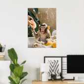 Monkey Whimsical Art Poster cadeau voor haar (Thuiskantoor)