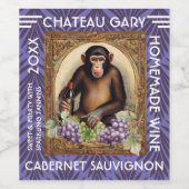  monkey wijnfles druiven gepersonaliseerd wijn etiket (Enkel label)