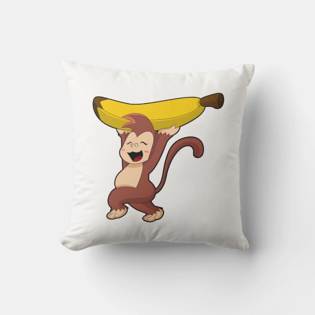 Monkey with Banana Kussen (Voorkant)