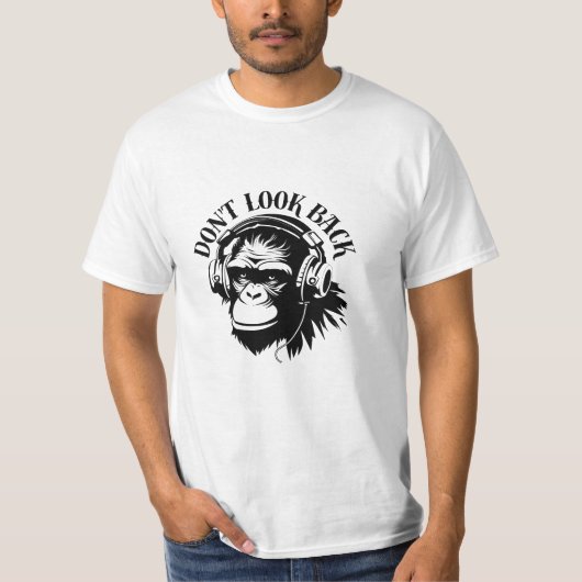Monkey With Headphones – Focus Tee T-shirt (Voorkant)