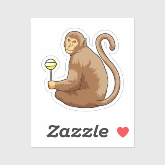 Monkey with Lollipop Sticker (Vel)