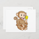 Monkey with Popsicle Briefkaart (Voorkant / Achterkant)